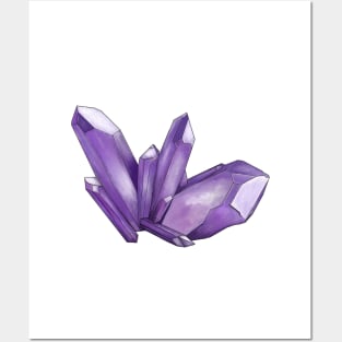 Purple Amethyst Crystal Posters and Art